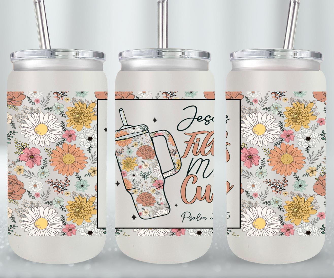 Jesus Fells My Cup-10210 - glass can