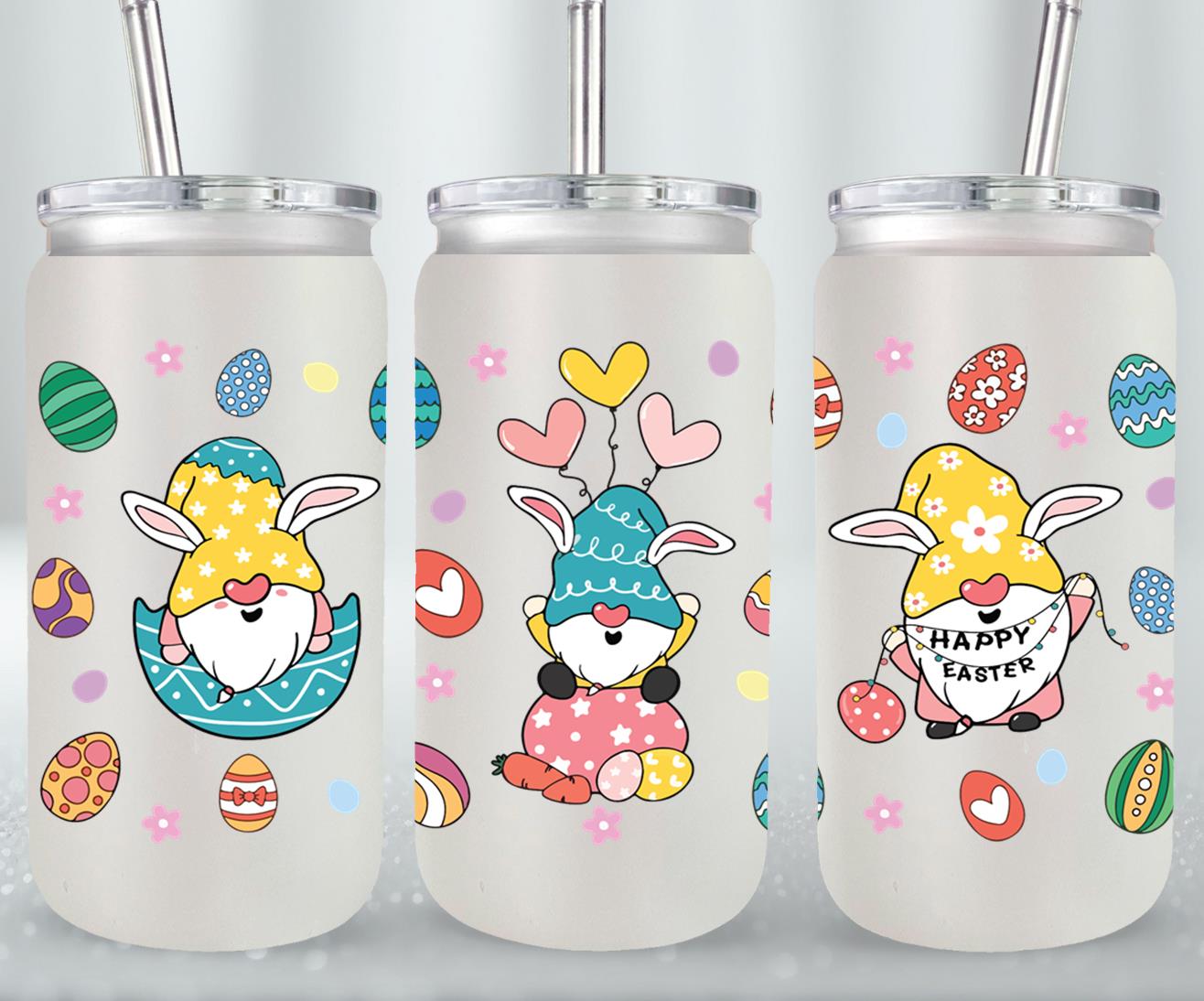 Easter Gnomeo-10326 - glass can