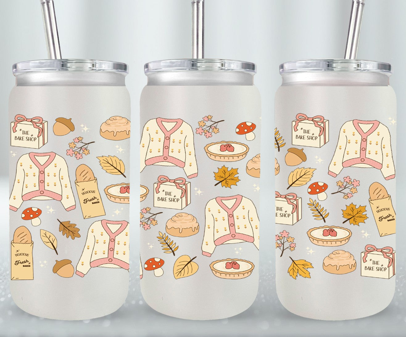 Girly Autumn - glass can