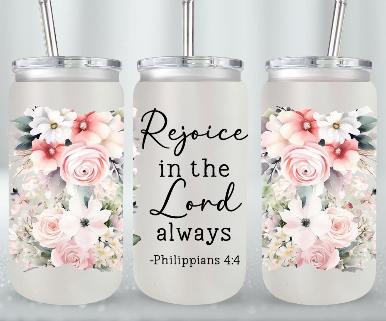 Rejoice In The Lord-10223 - glass can