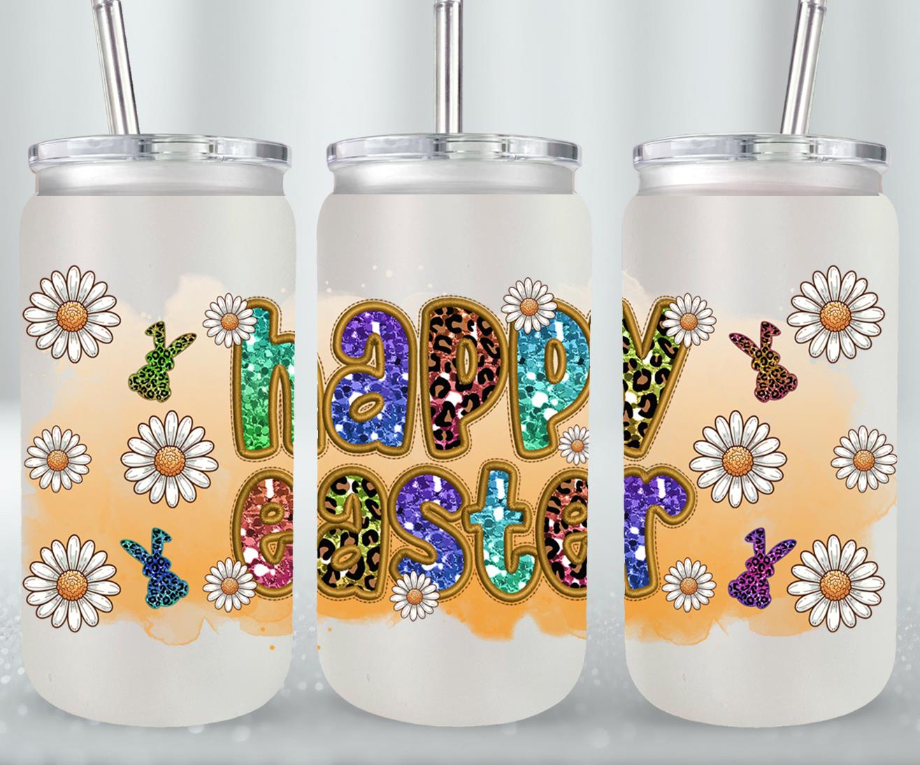 Happy Easter-10357 - glass can