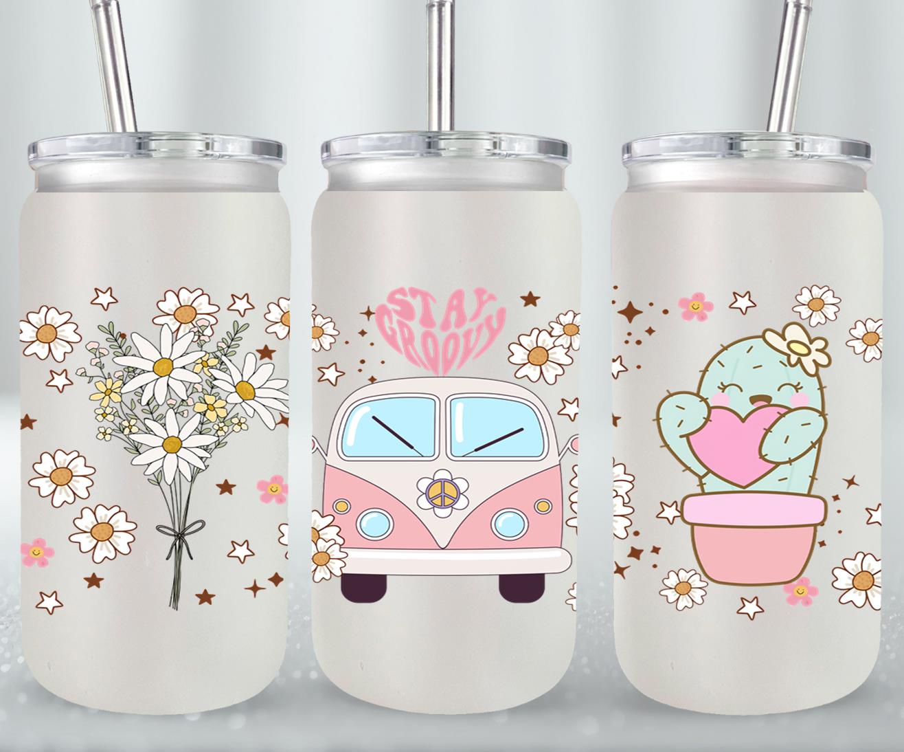 Stay Groovy - glass can