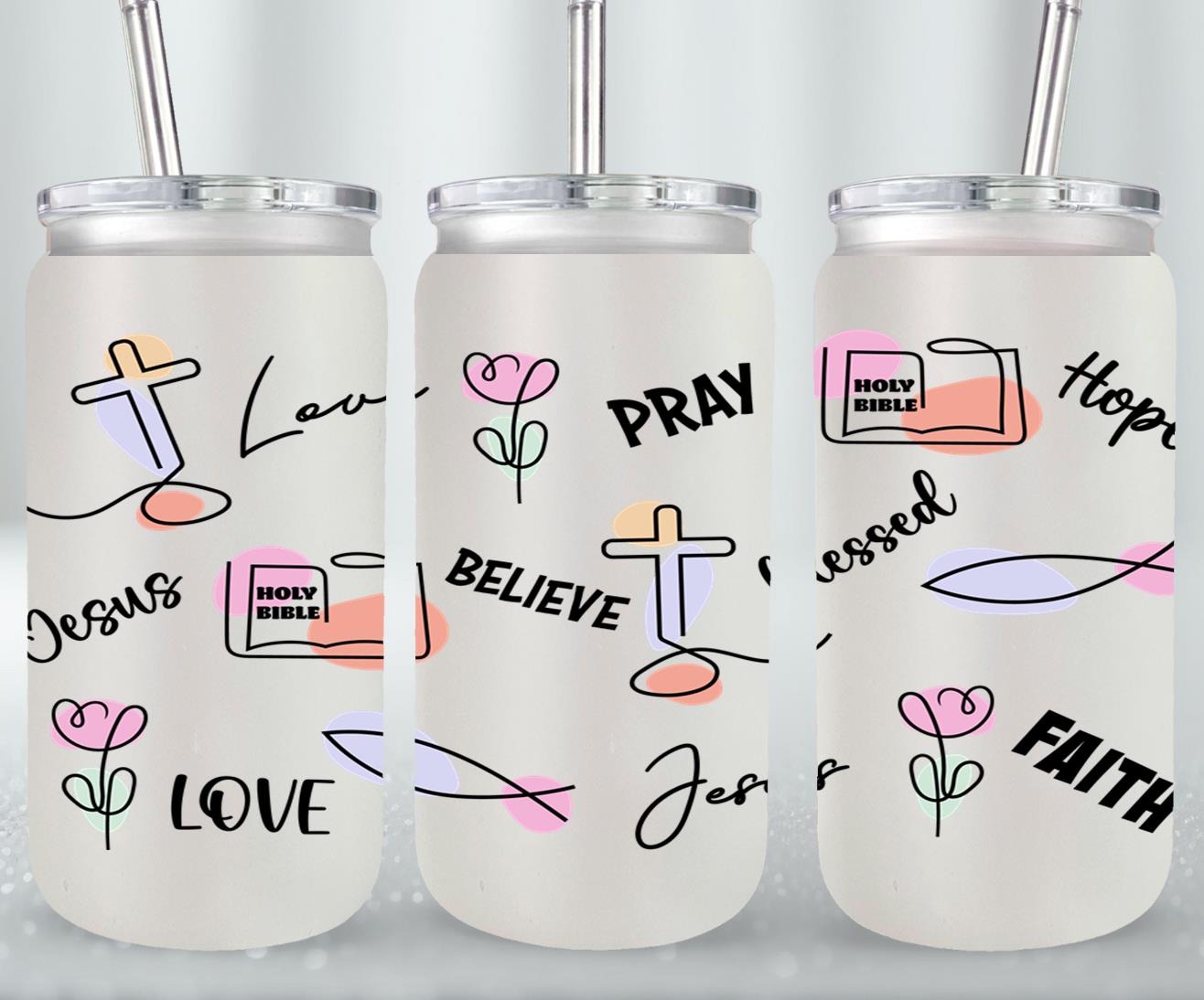 Jesus Love-10212 - glass can