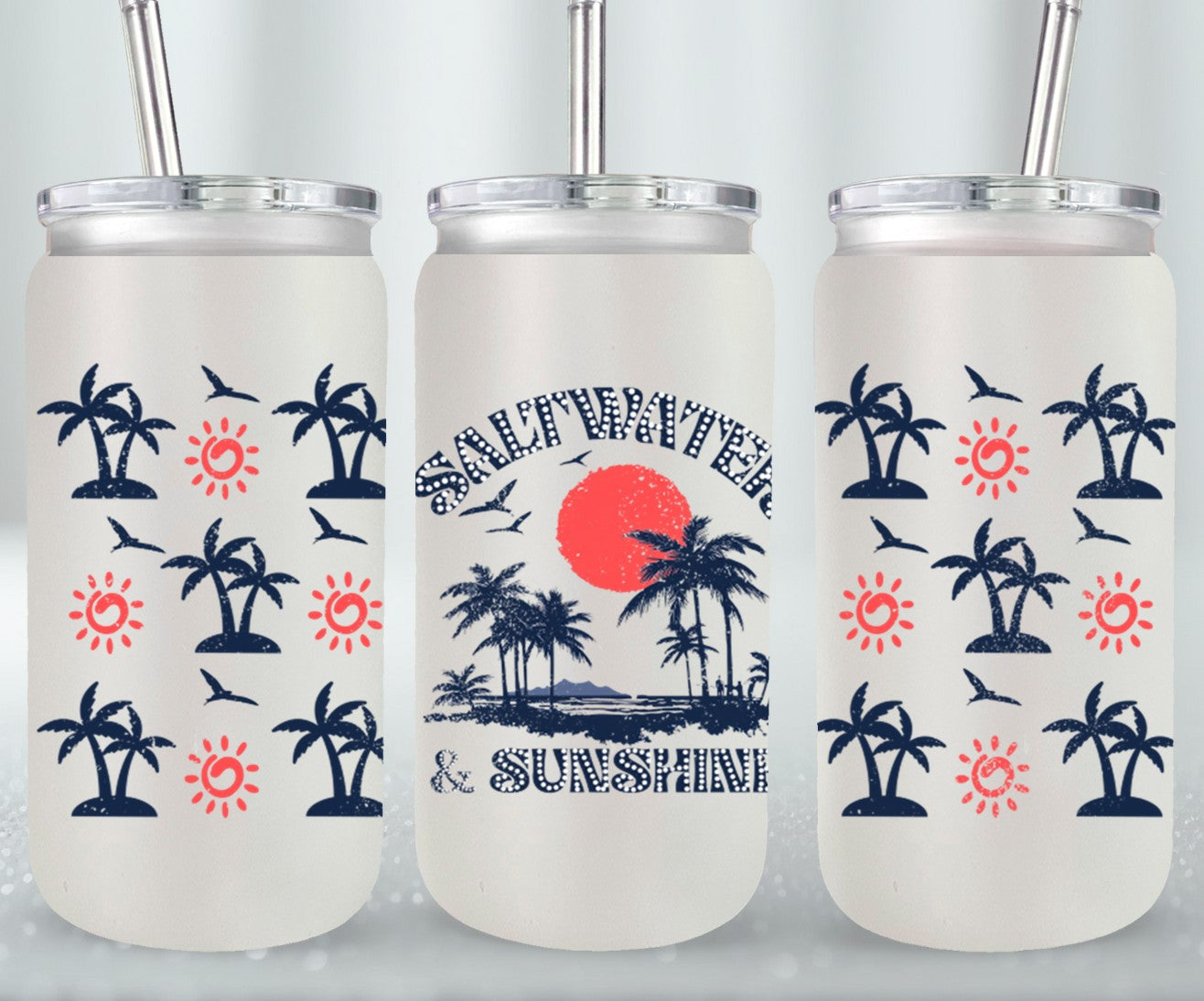 Salt Water And Sunshine Summer-10666 - glass can