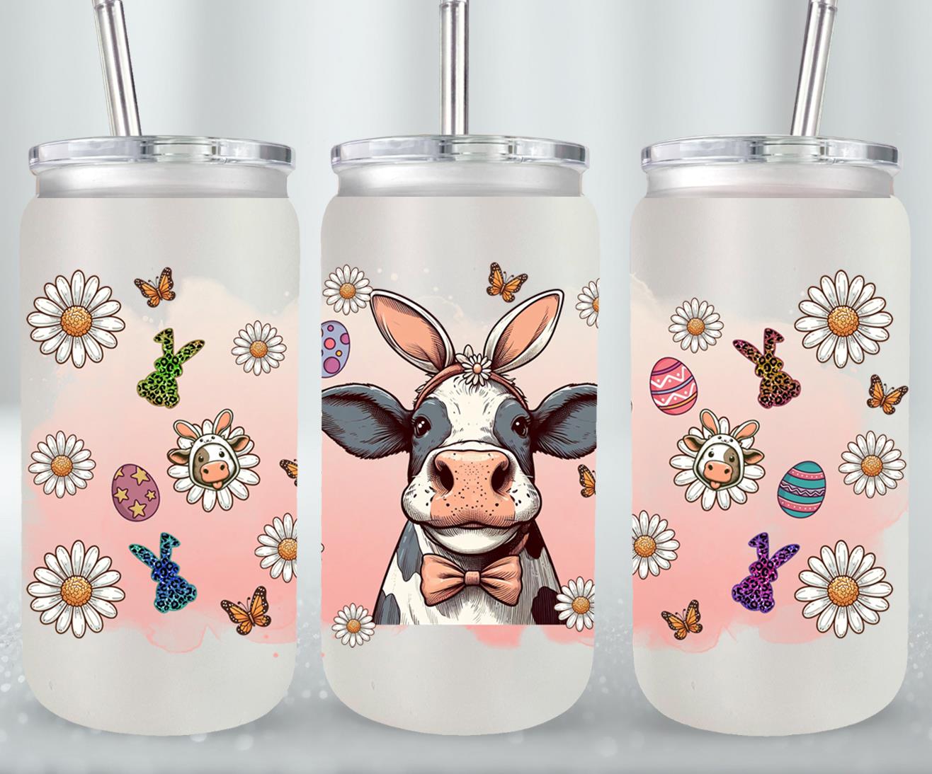 Cow Easter Day-10307 - glass can