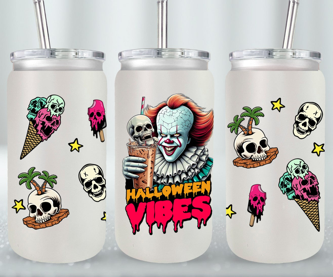 Halloween Vibes - glass can