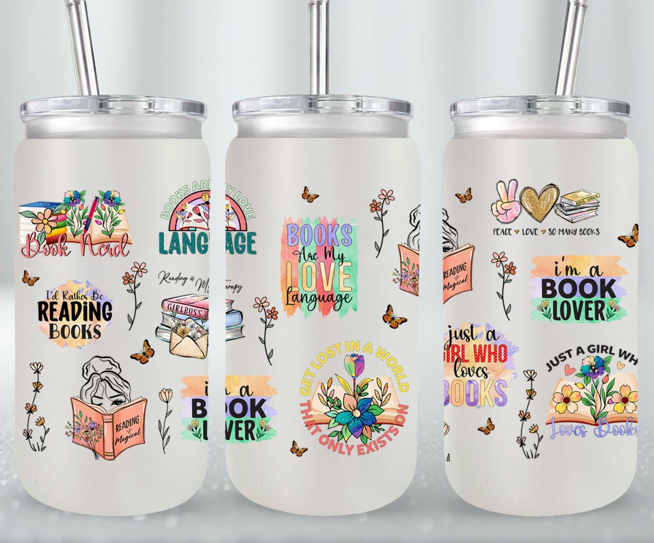 Books Are my Love Language-9972 - glass can