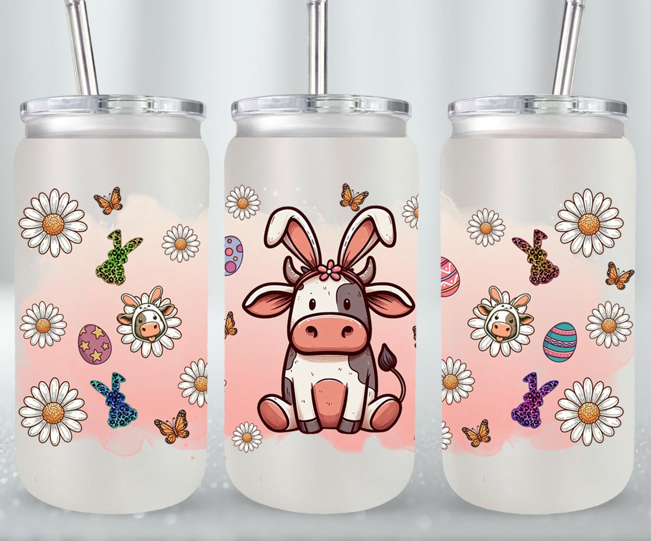 Cow Easter Day-10303 - glass can