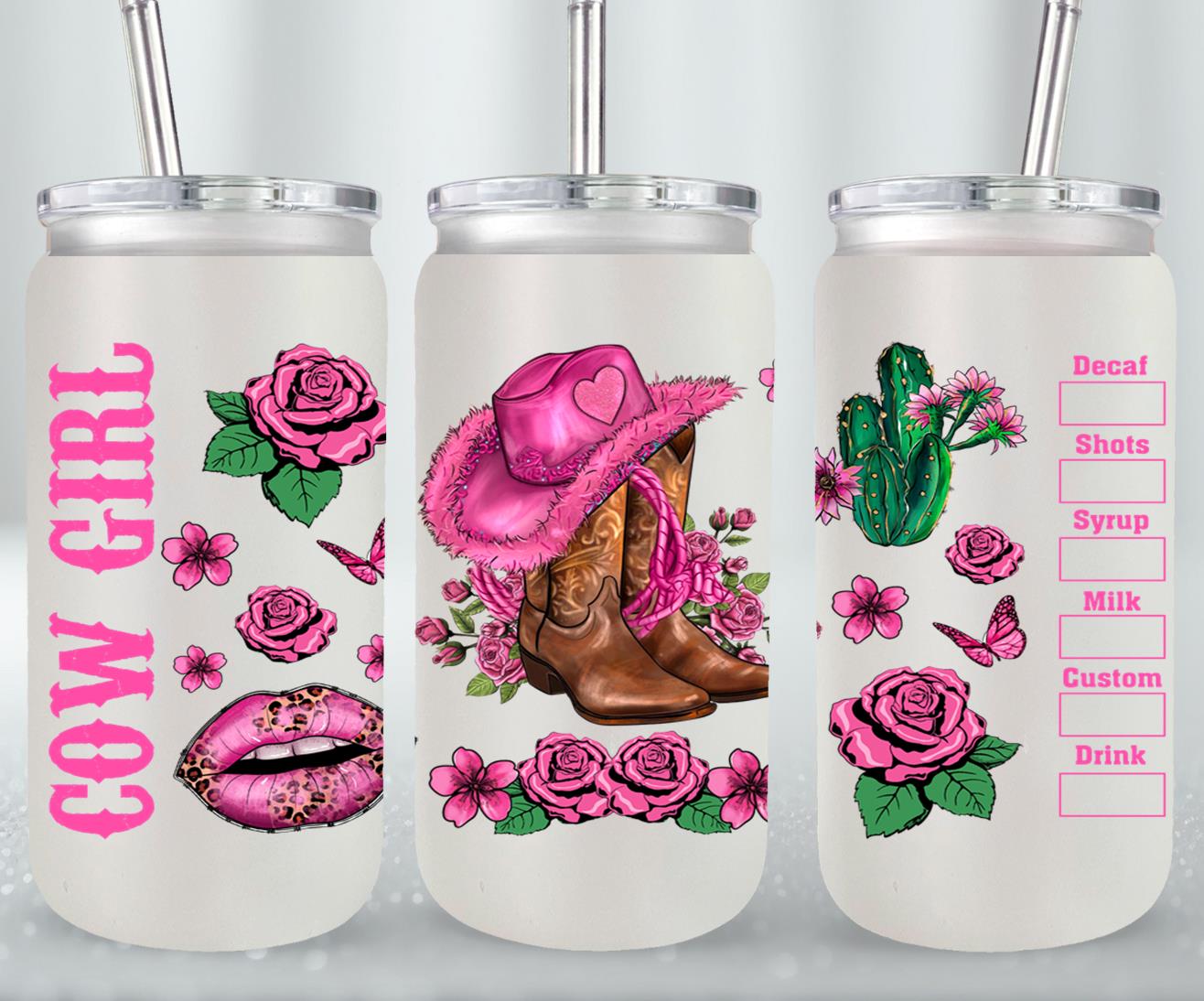 Cow Girl-10469 - glass can