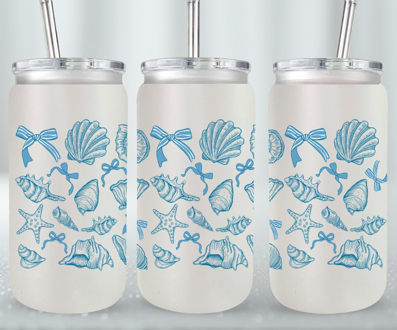 Coastal Sea Shells-10661 - glass can