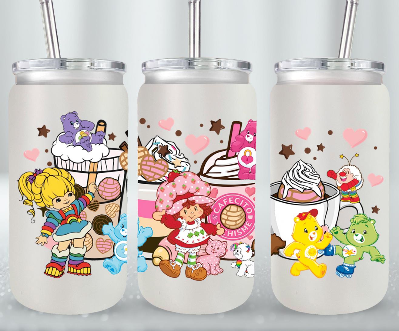 Cafecito y Chisme 80's Cartoons-10064 - glass can