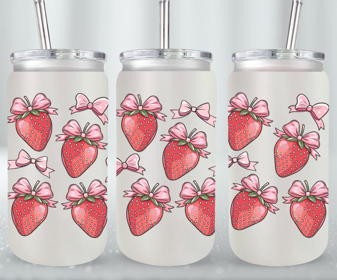 Pink Bow-9986 - glass can