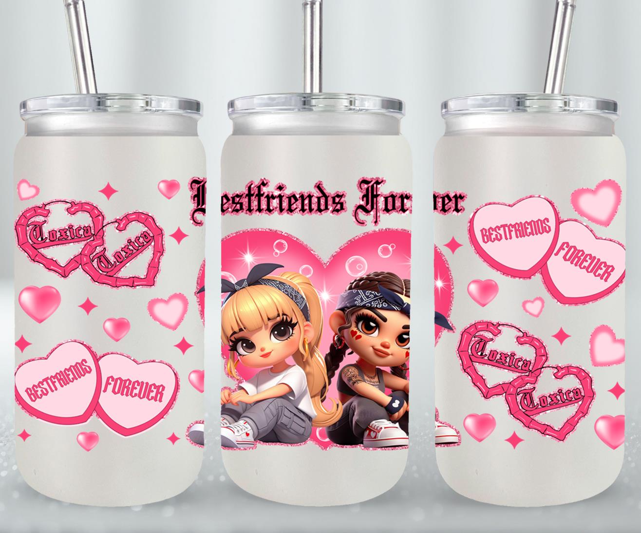 Best Friends Forever-10128 - glass can
