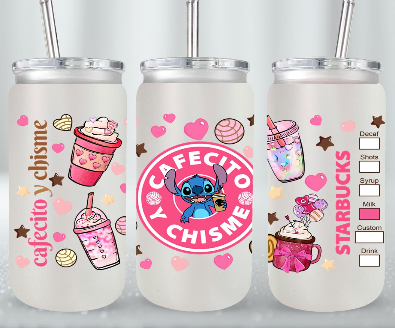 Cafecito y Chisme Alien-10063 - glass can
