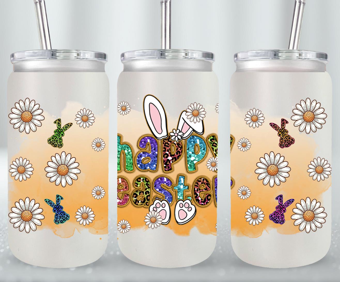 Happy Easter-10358 - glass can