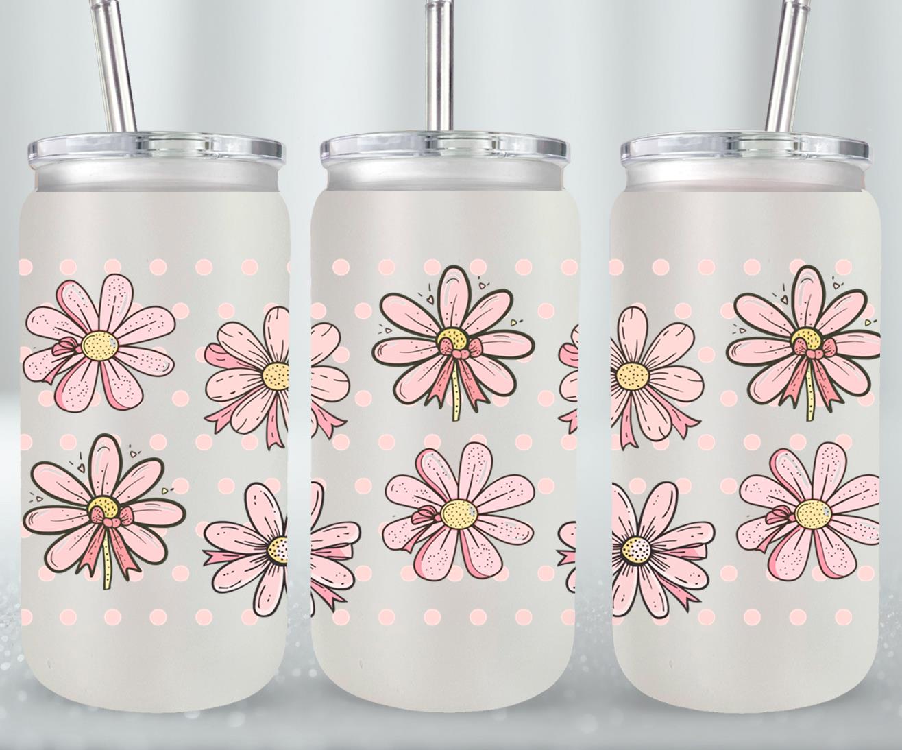 Pink Bow-9991 - glass can