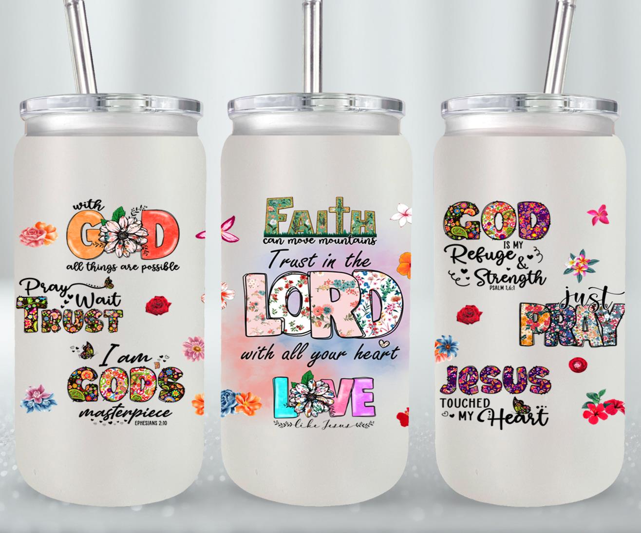 Trust in the Lord with All Your Heart-10229 - glass can