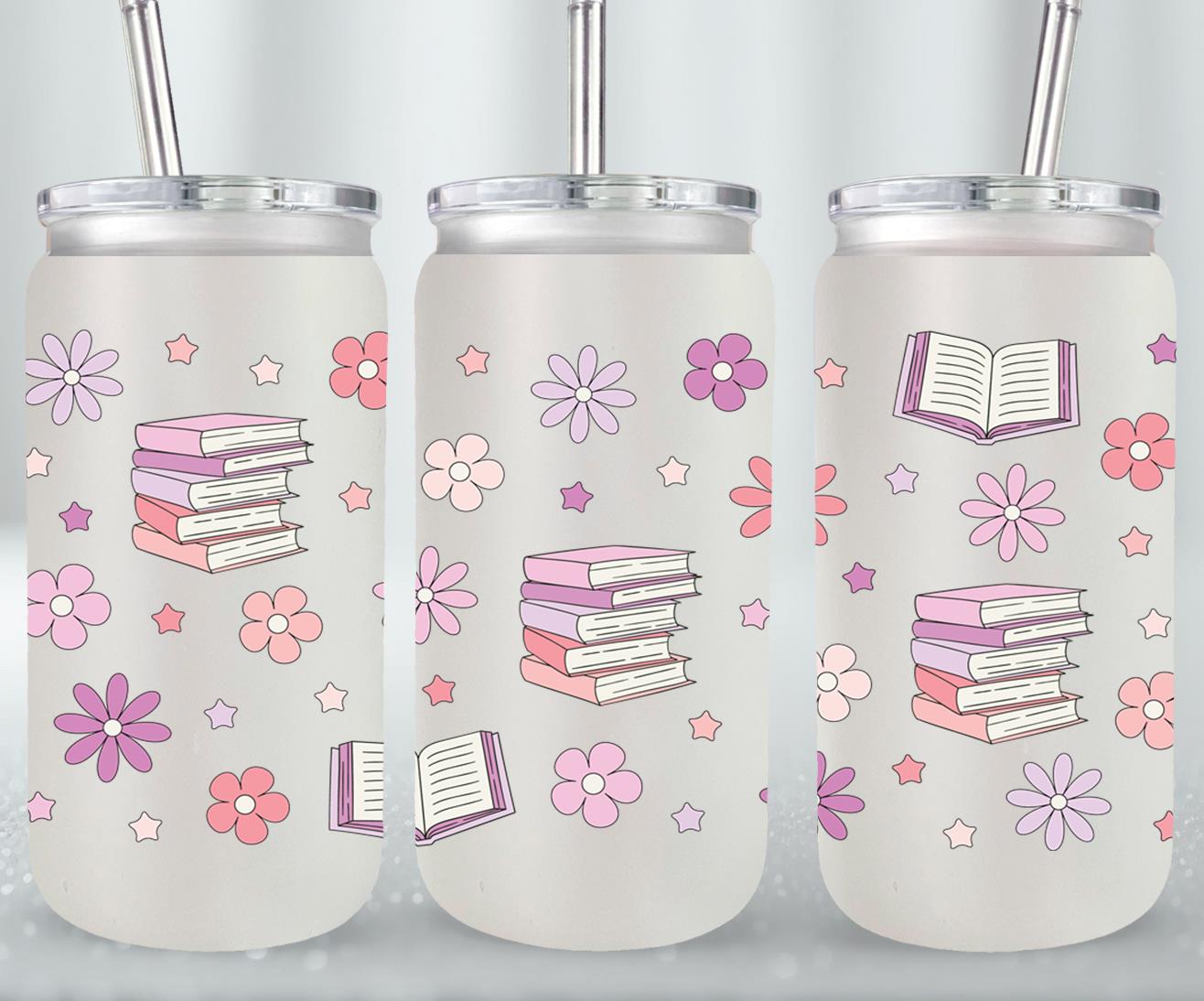 Books and Flowers 1-9971 - glass can