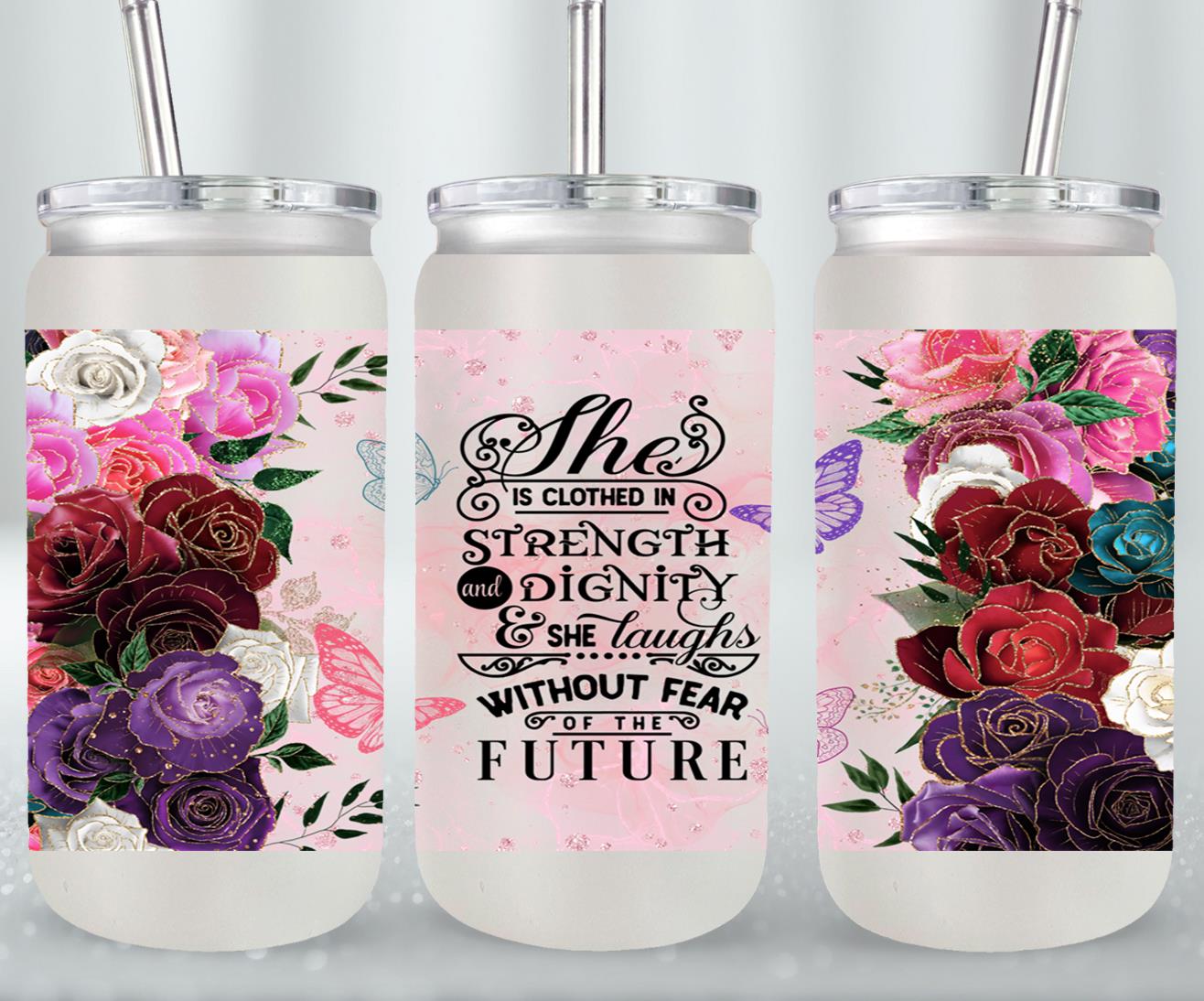 She Is Clothed In - glass can