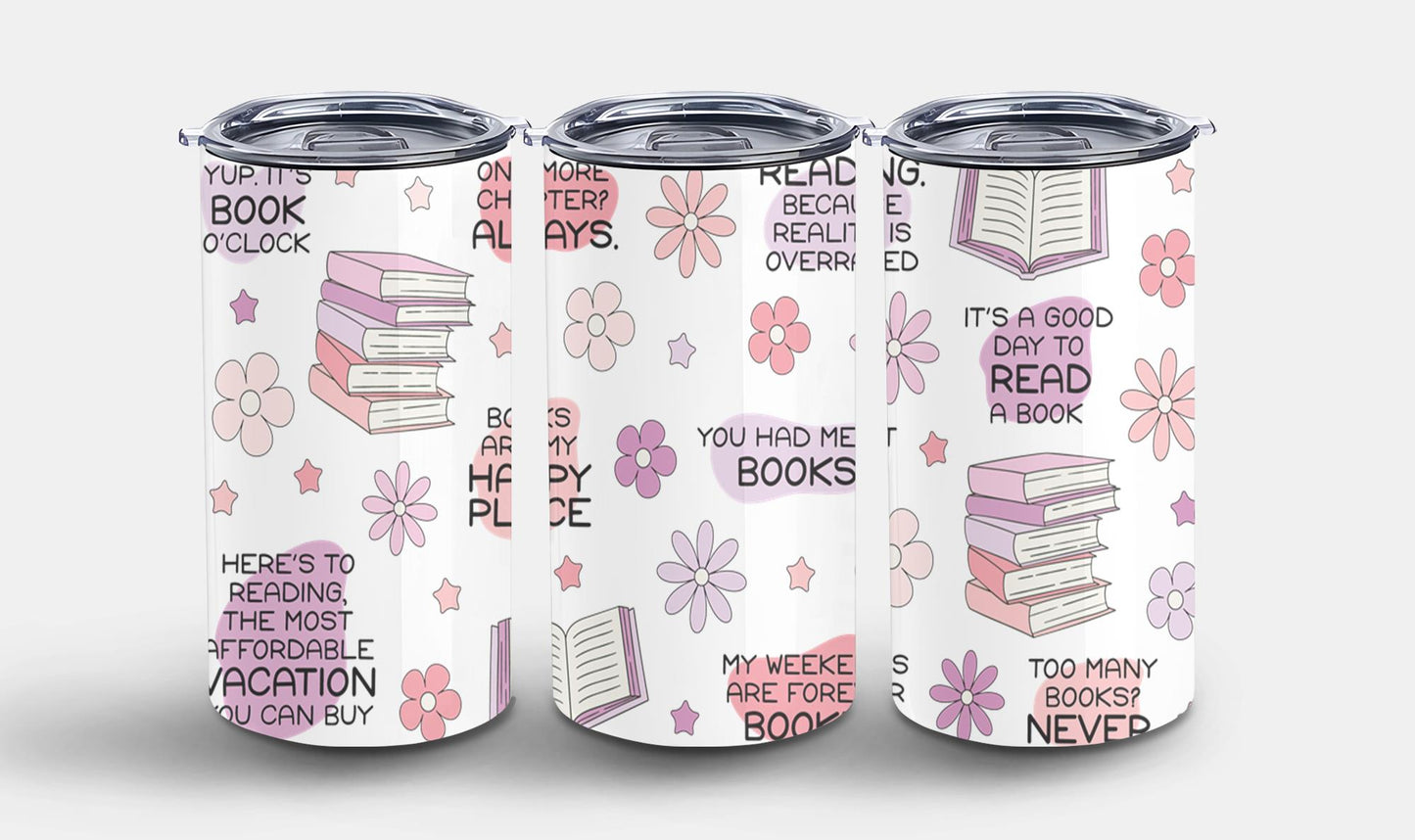 Floral Book Affirmation FULL-9975 - tumbler