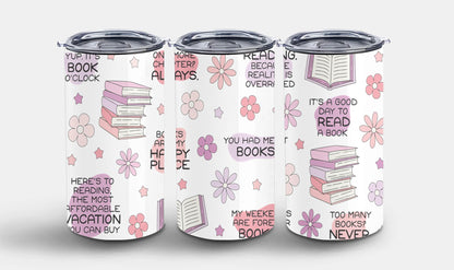Floral Book Affirmation FULL-9975 - tumbler