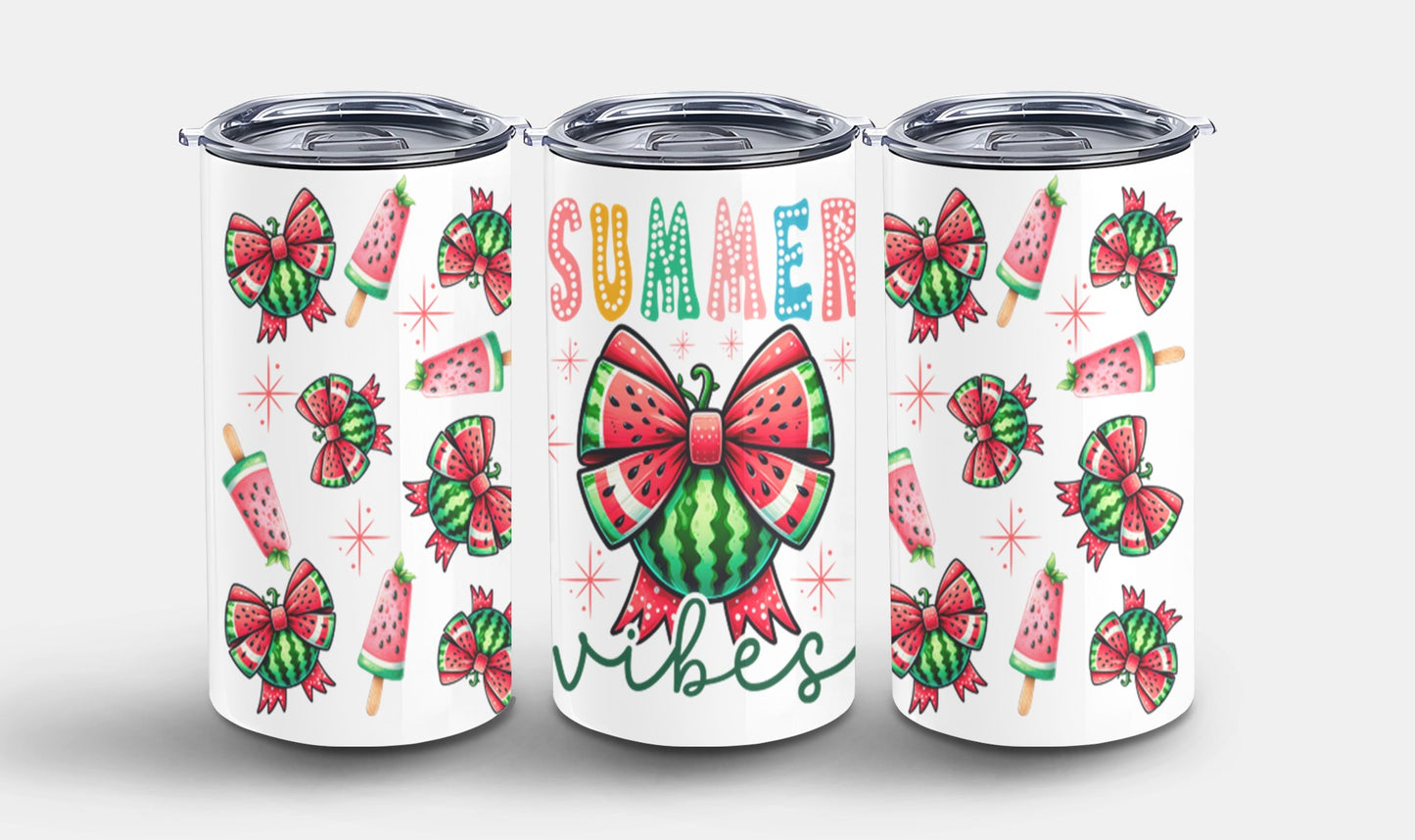 Summer Vibes Watermelon Coquette Bow-10672 - tumbler