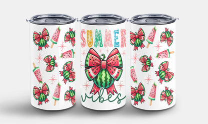 Summer Vibes Watermelon Coquette Bow-10672 - tumbler