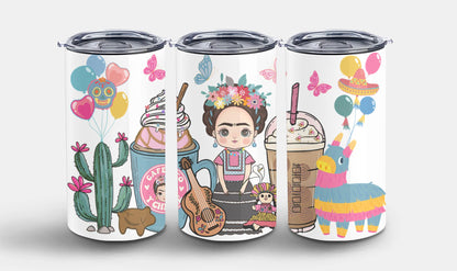Cafecito y Chisme Mexican Girl-10057 - tumbler