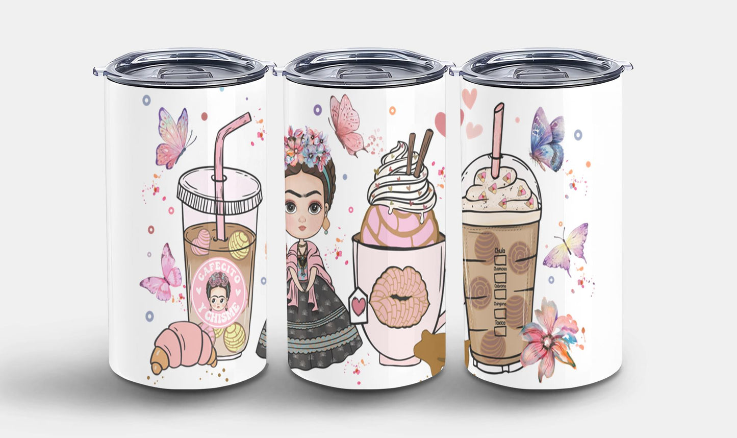 Cafecito y Chisme Mexican Girl-10047 - tumbler