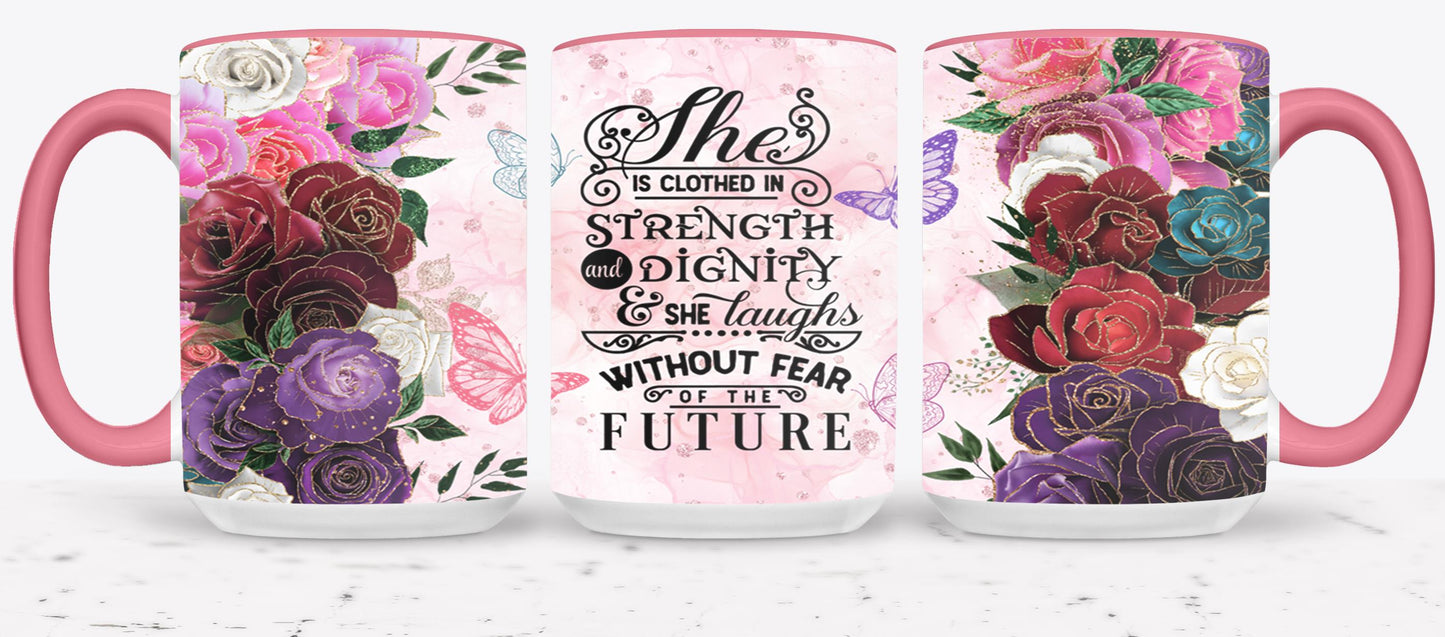 She Is Clothed In - mugs