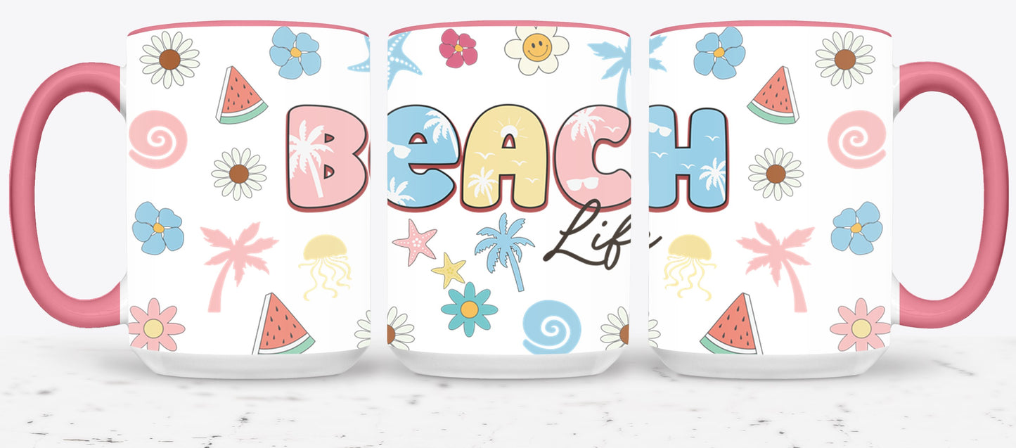 Beach Life Summer Retro-10639 - mugs