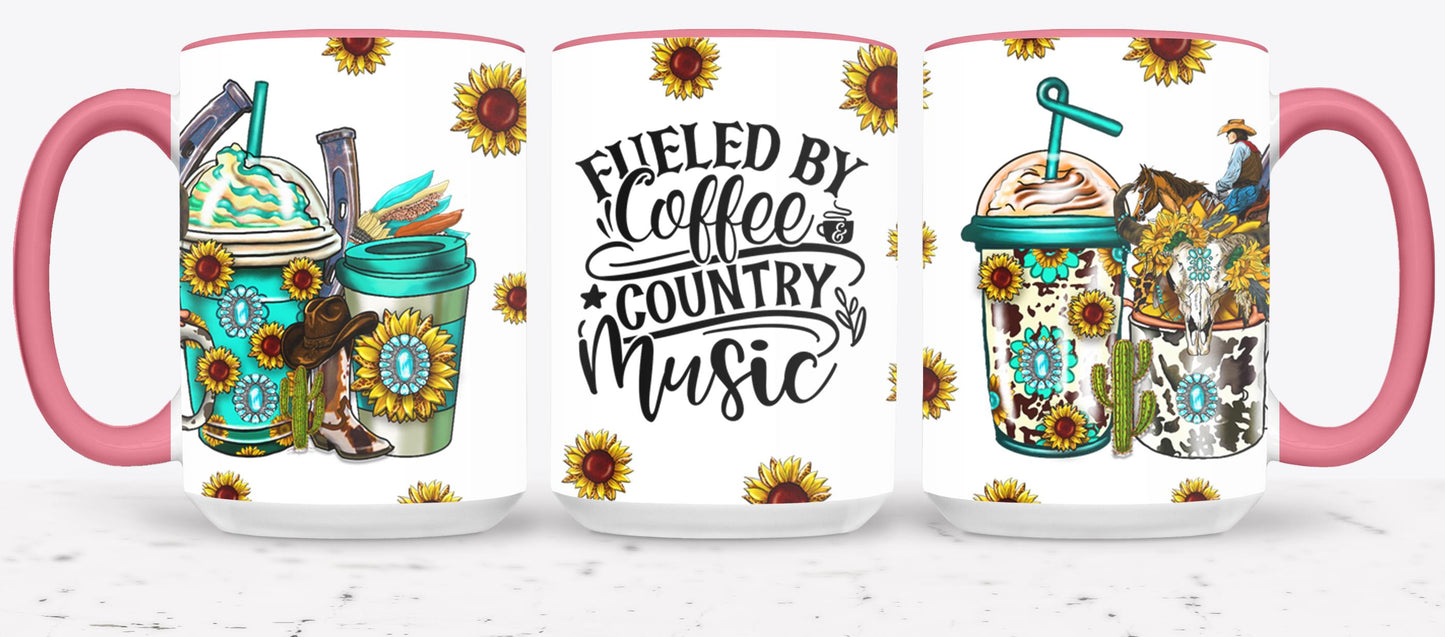 Fueled By Coffee And Country Music-10470 - mugs
