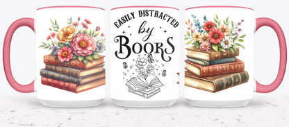 Easily Destracted by Books-9974 - mugs