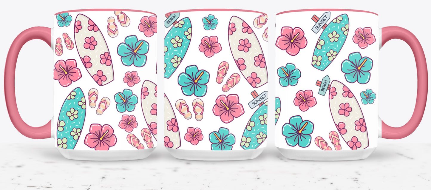 Surfboards Flip Flops Hibiscos-10691 - mugs