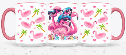 Cute Flamingo Hello Summer-10658 - mugs