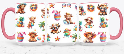 Highland Cow Beach Summer-10642 - mugs