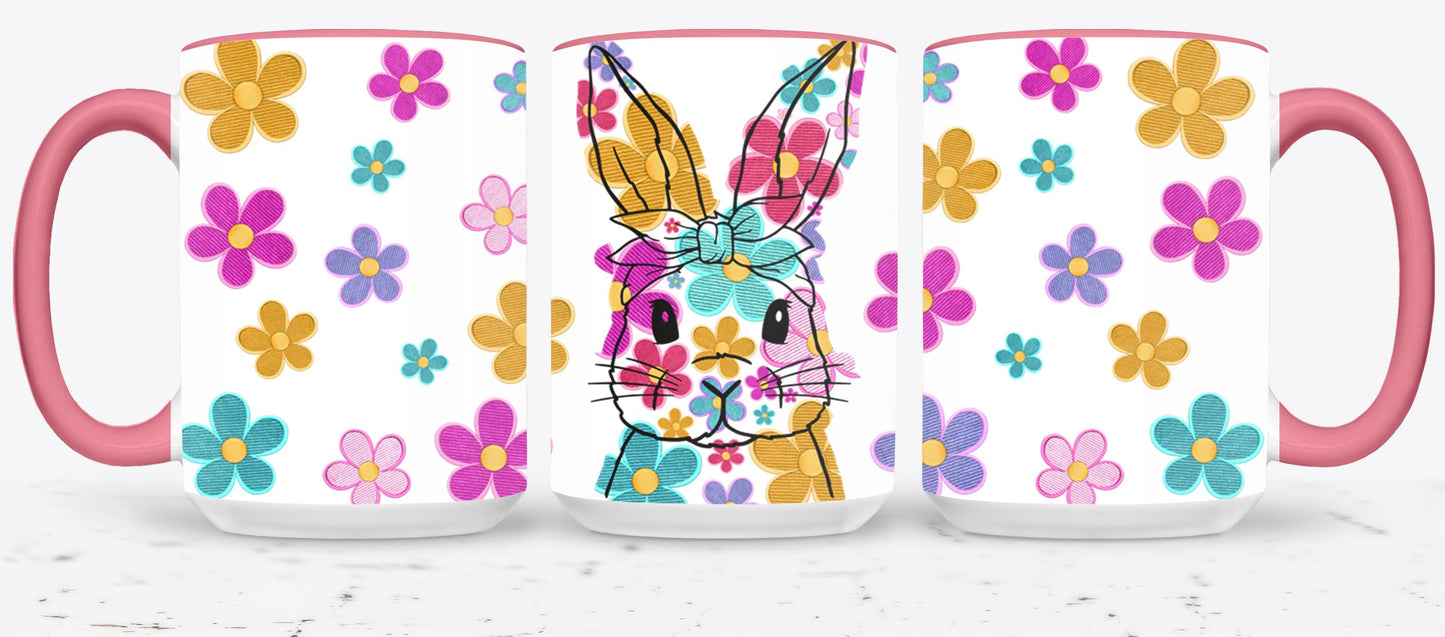 Embroidered Easter Bunny - mugs