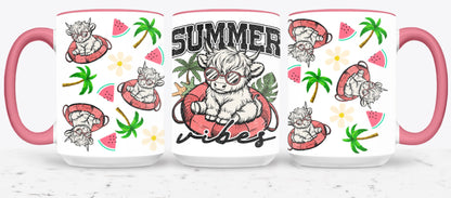 Summer Highland Cow-10670 - mugs