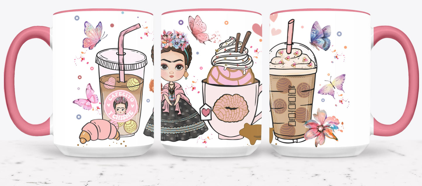 Cafecito y Chisme Mexican Girl-10047 - mugs