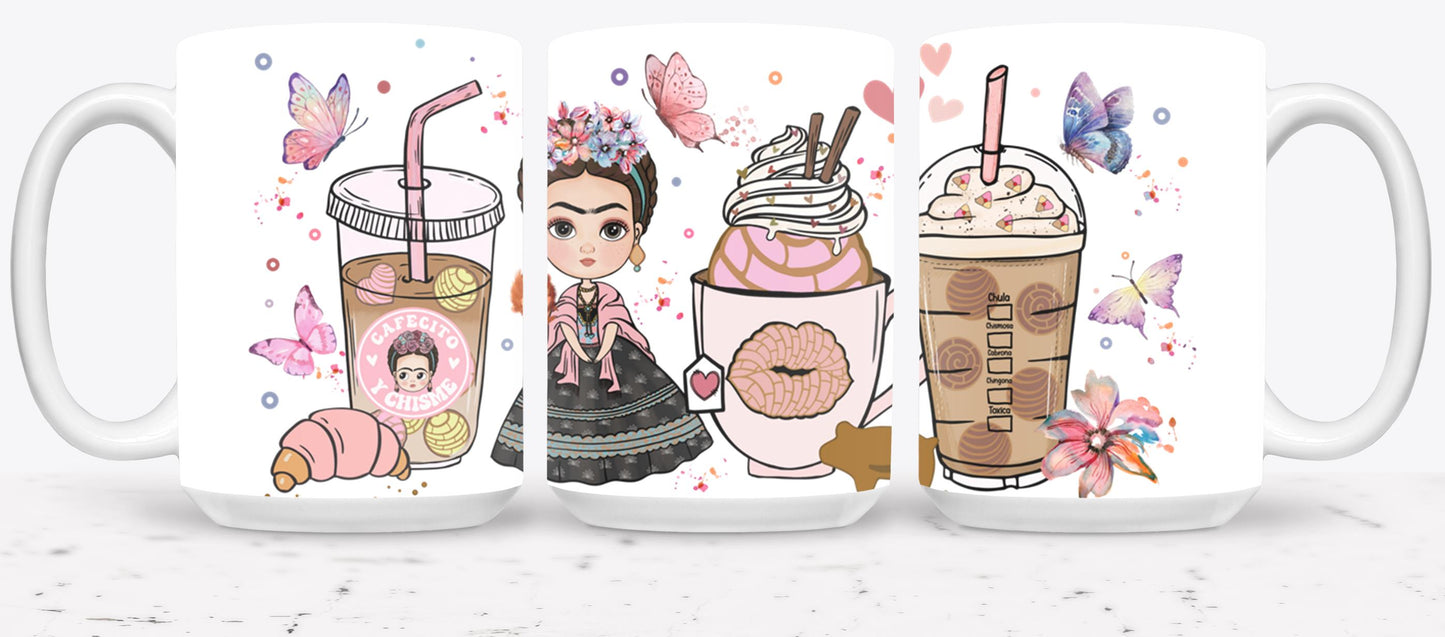 Cafecito y Chisme Mexican Girl-10047 - mugs
