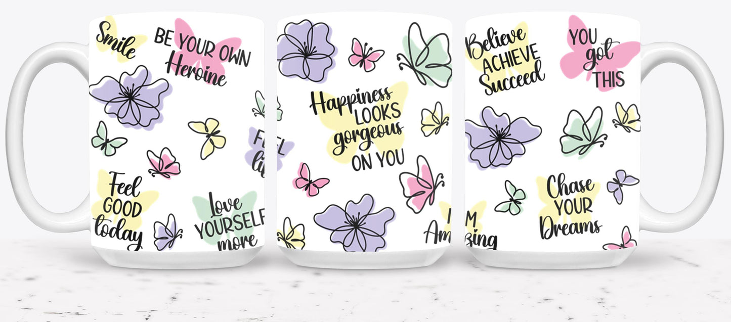 Happiness Looks Gorgeous on You-9894 - mugs