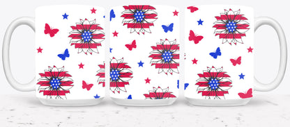 Sunflower USA Flag-9920 - mugs