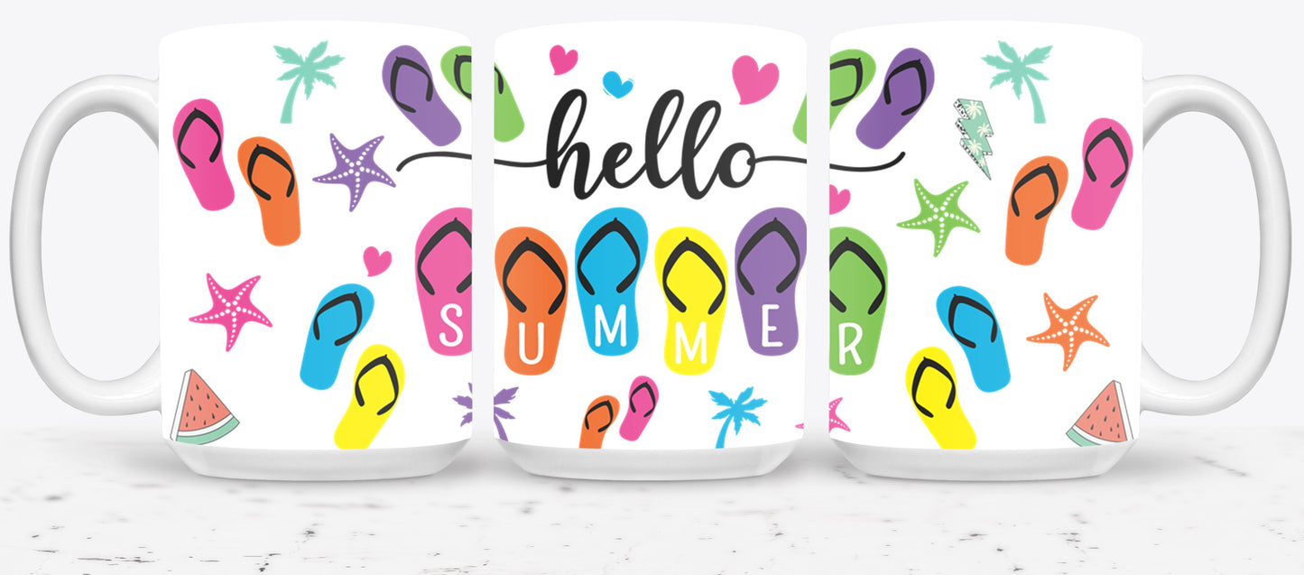Hello Summer Flip Flops-10641 - mugs