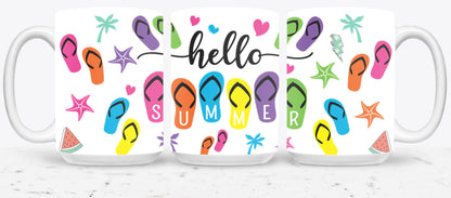Hello Summer Flip Flops-10641 - mugs