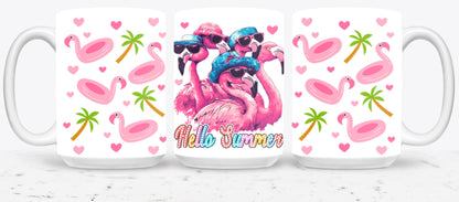Cute Flamingo Hello Summer-10658 - mugs