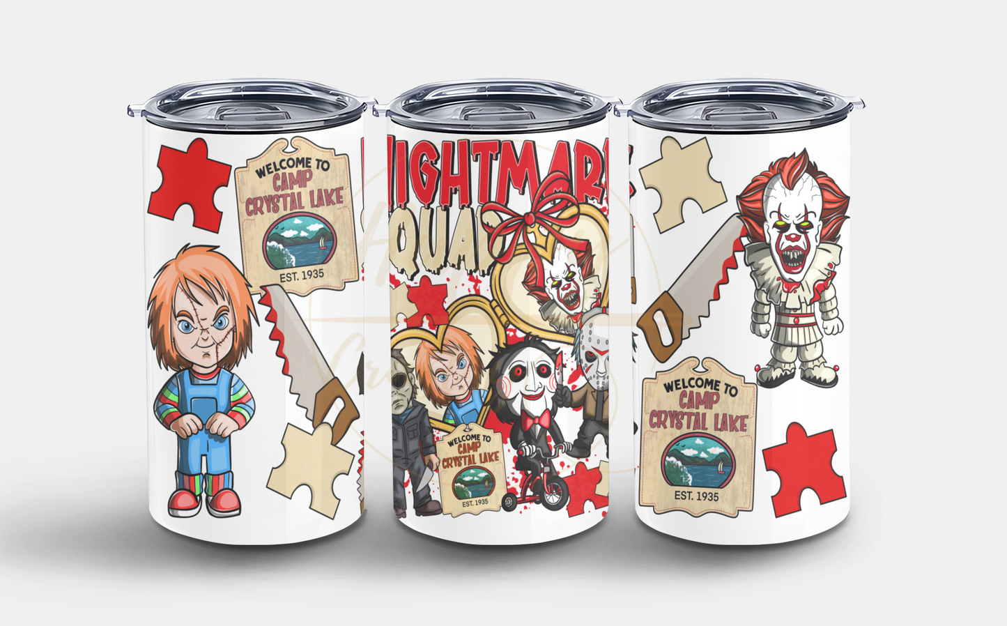 Playful Scare Squad-547 Tumbler - 547-12OZ-White