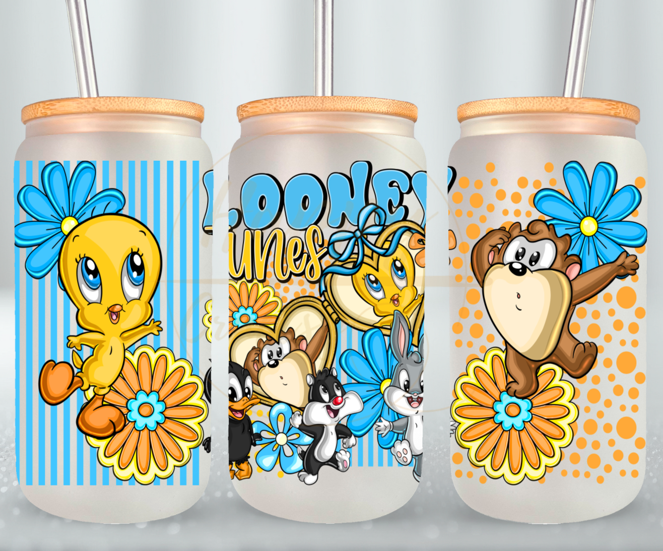 Tiny Friends Adventure-555 Glass Can - 555-16OZ-Bamboo Lids