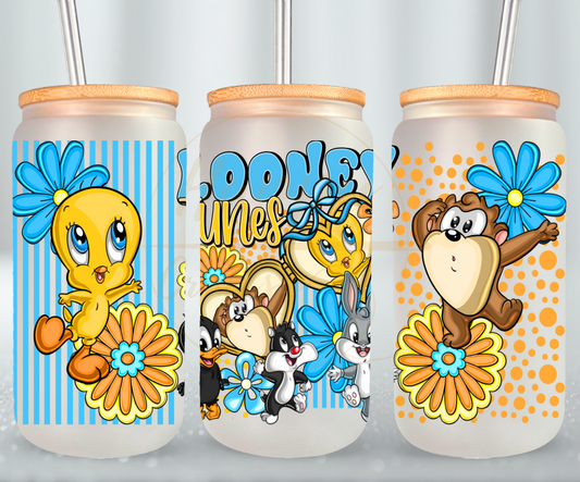 Tiny Friends Adventure-555 Glass Can - 555-16OZ-Bamboo Lids