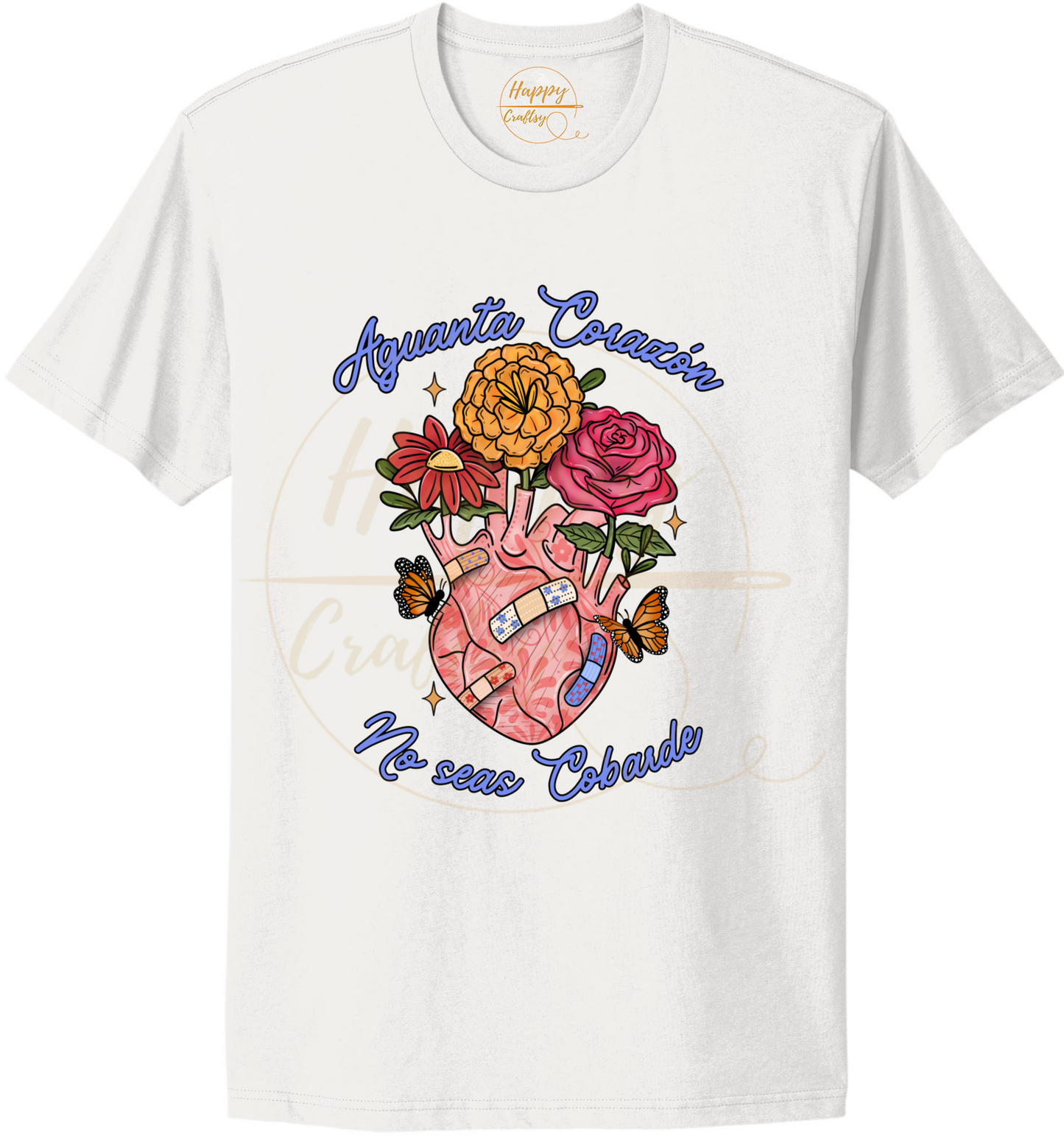 Aguanta Corazon-504 T-shirt - 504-S-White, 504-M-White, 504-L-White, 504-XL-White, 504-2XL-White, 504-3XL-White