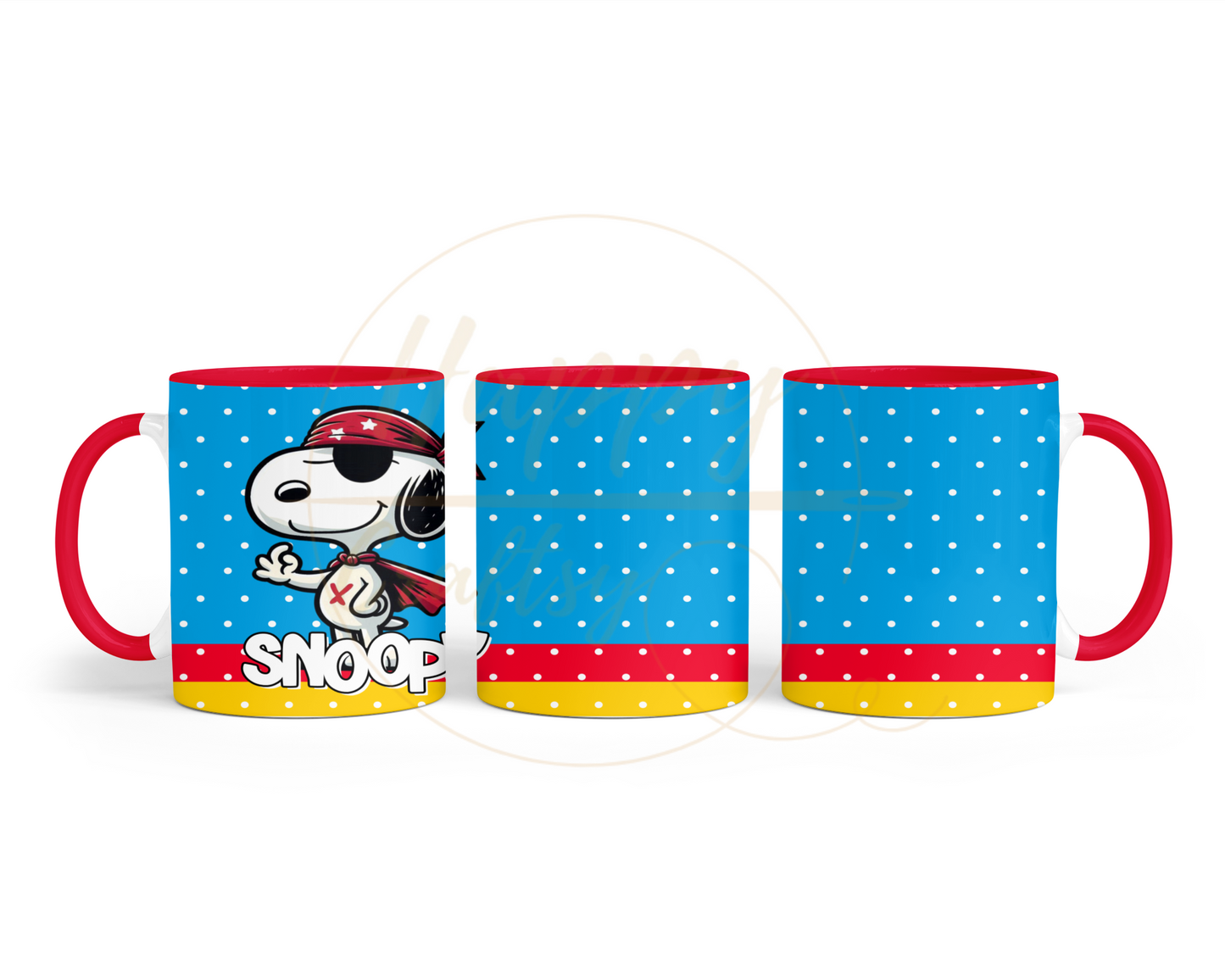 Retro Pirate Super Hero-487 Mugs - 487-11OZ-Red